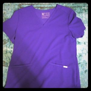 Figs Medium Scrub Top Royal